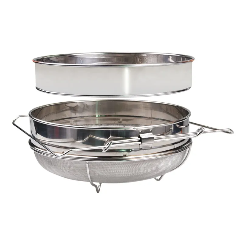 Cedazo Doble para Miel de Acero Inoxidable, 32 cm