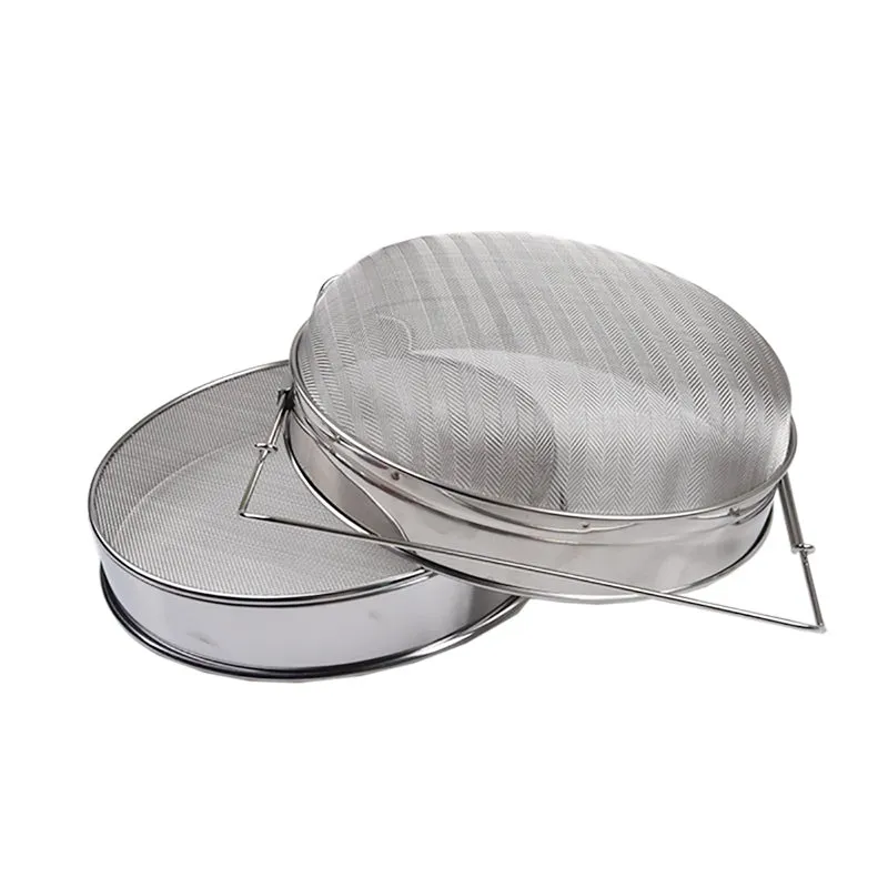 Cedazo doble de acero inoxidable de 32cm con brazos ajustables para colar miel