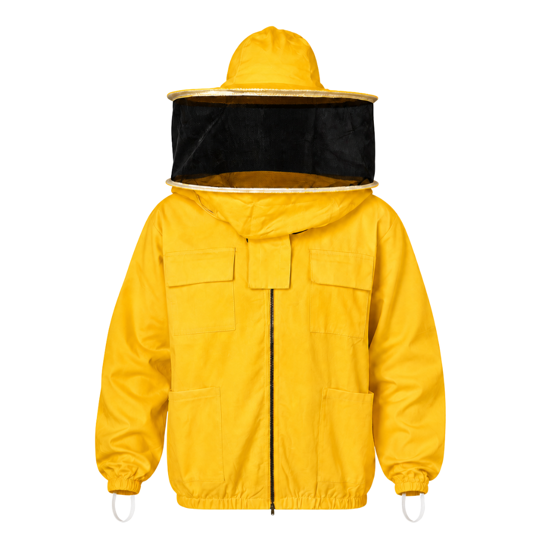 Chaqueta Apícola de Algodón con Velo Redondo