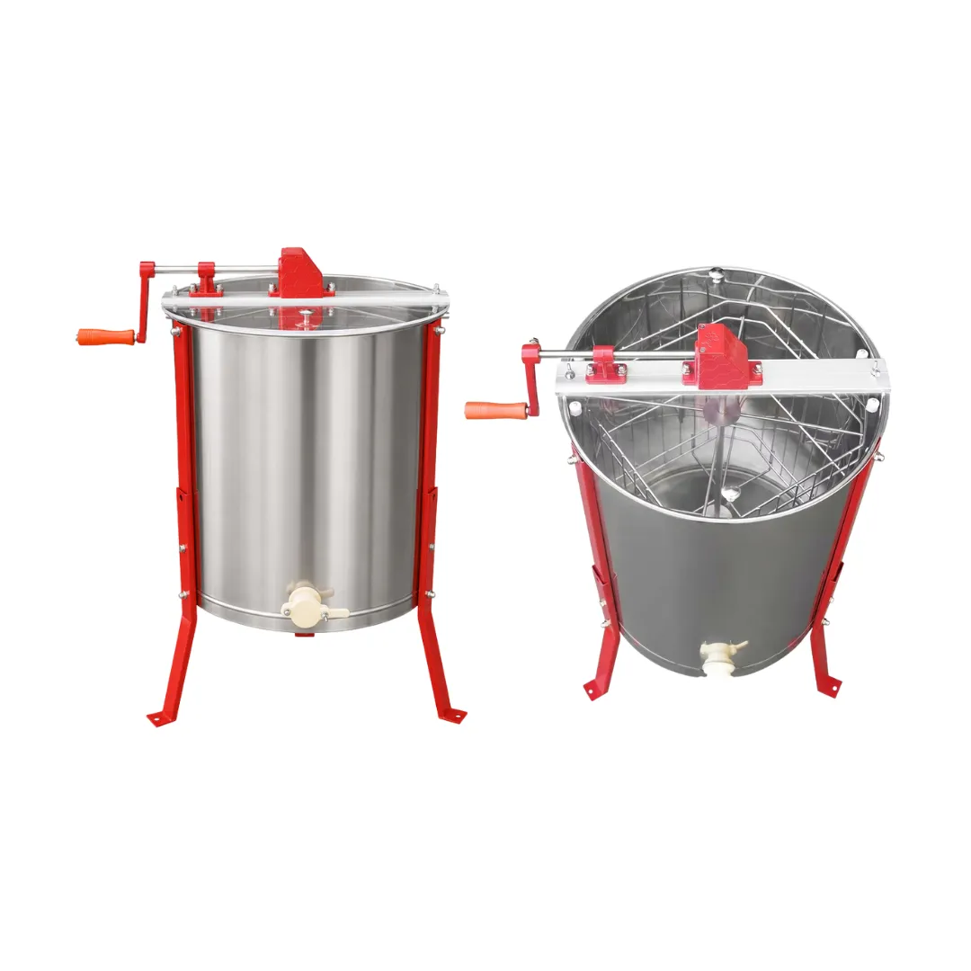 4-Frame Manual Honey Extractor – 304 Stainless Steel