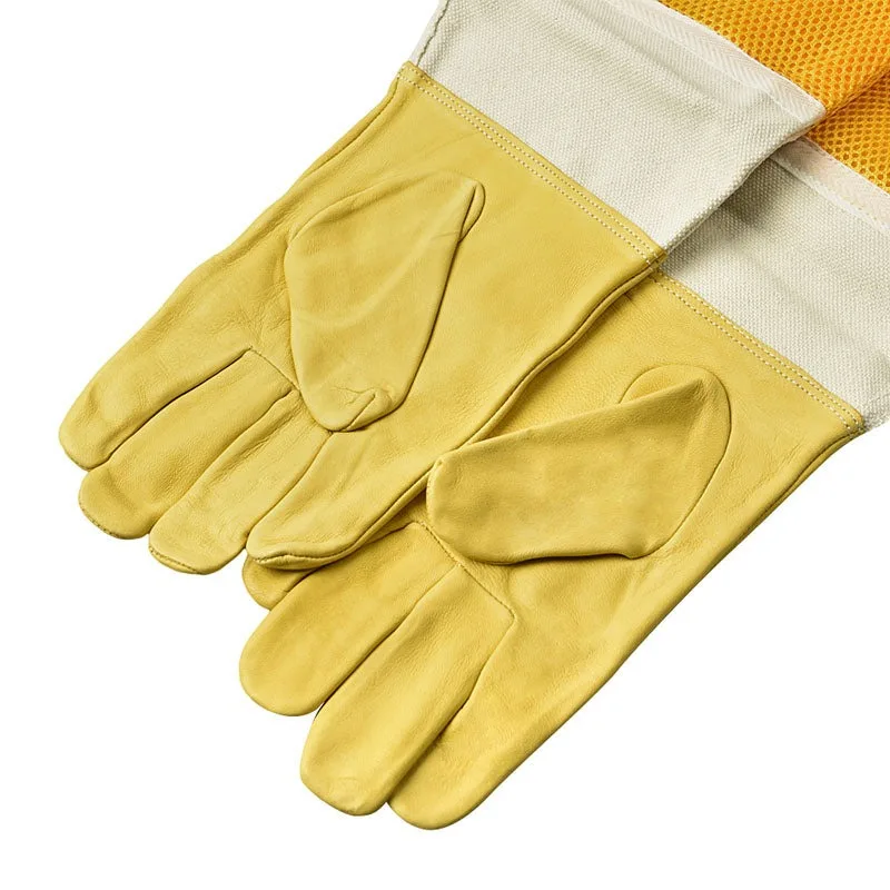 Palma y dedos de cuero de los guantes premium para apicultura